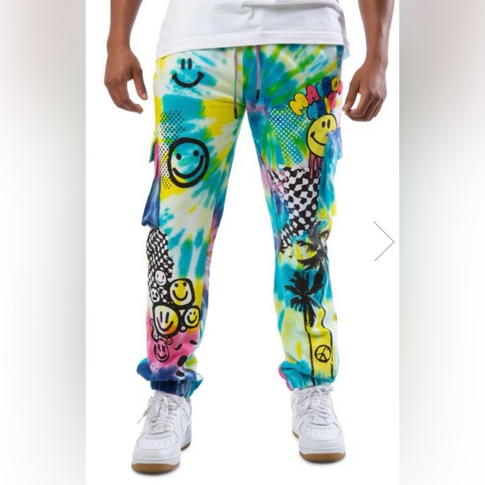 Maison Noir Men’s Tie Dye Fleece Joggers Sz L